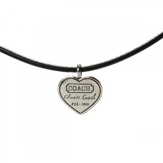 Coach Heart Logo Black Necklaces CXR | Women